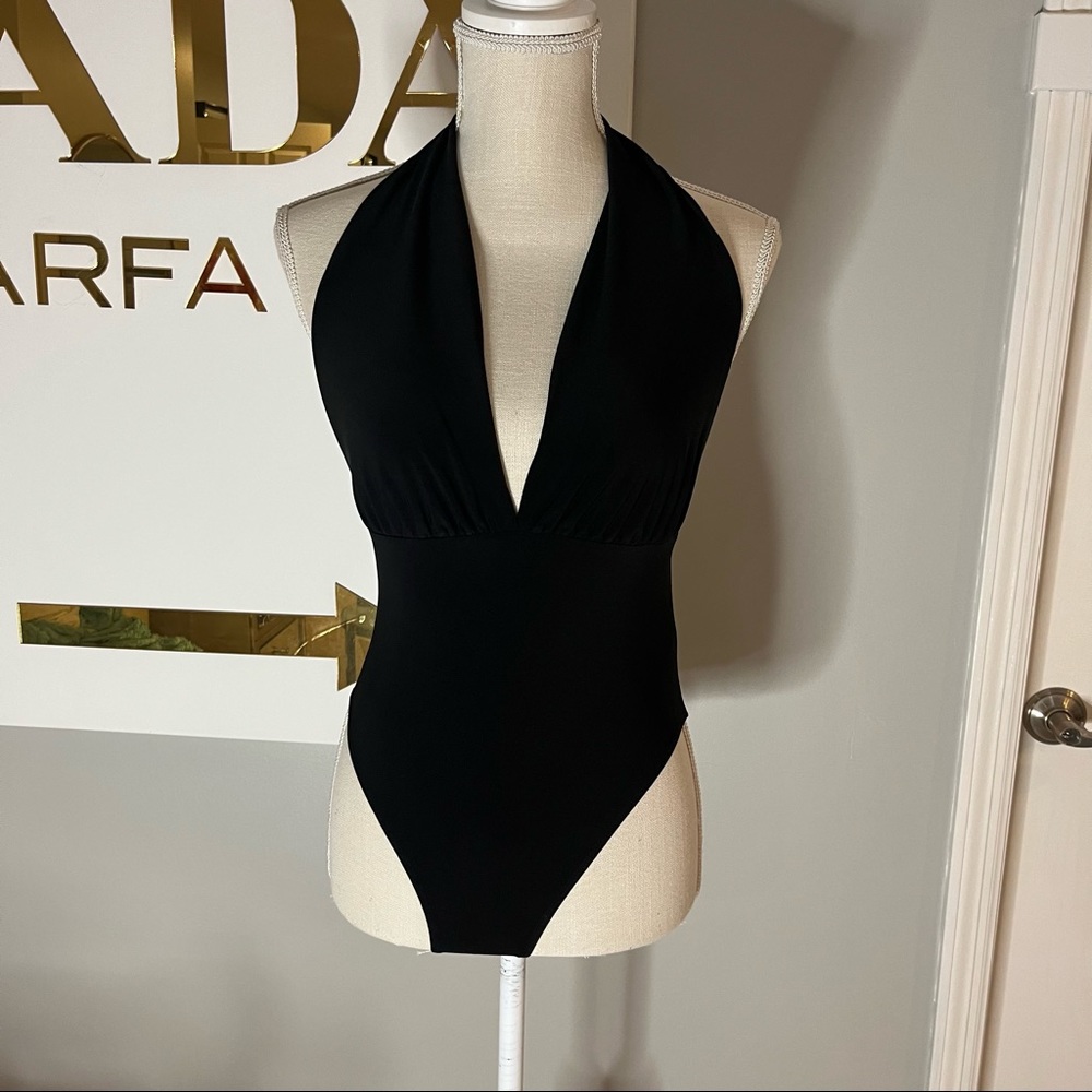 Halter Black Bodysuit